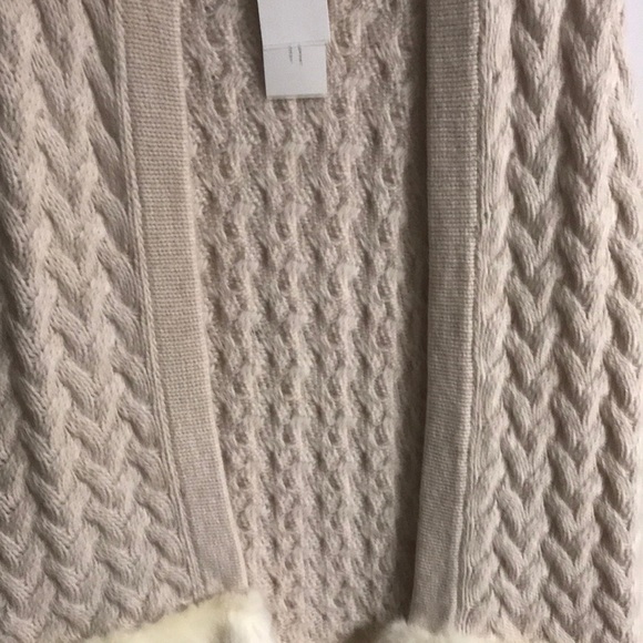 French Connection Beige Fur Cardigan Sweater S - Picture 3 of 6